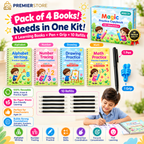 Pack of 4 Magic Book (4 Book + 1 Pen + 10 Refill + 1 Grip)